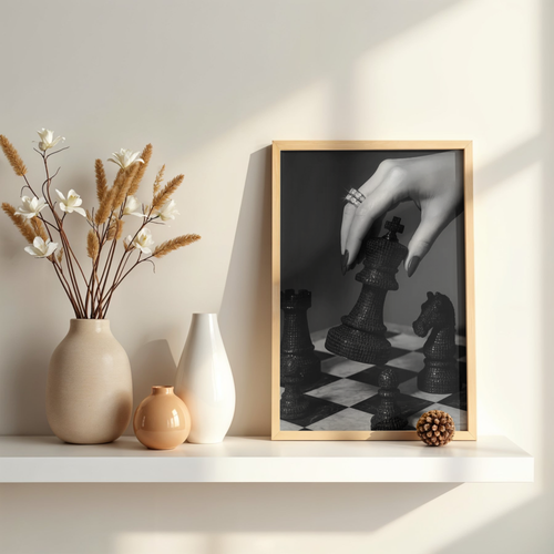Black and White Chess Print: Luxury Fashion Wall Art (Digital Download)