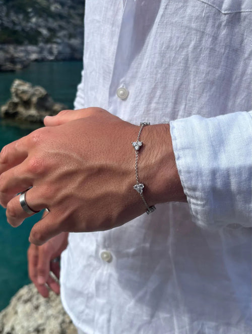 CLOVER BRACELET SET | Silver